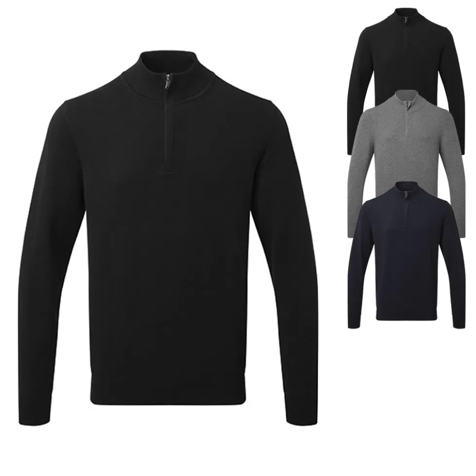 AQ048 Asquith & Fox Herren 1/4 Reißverschluss Pullover