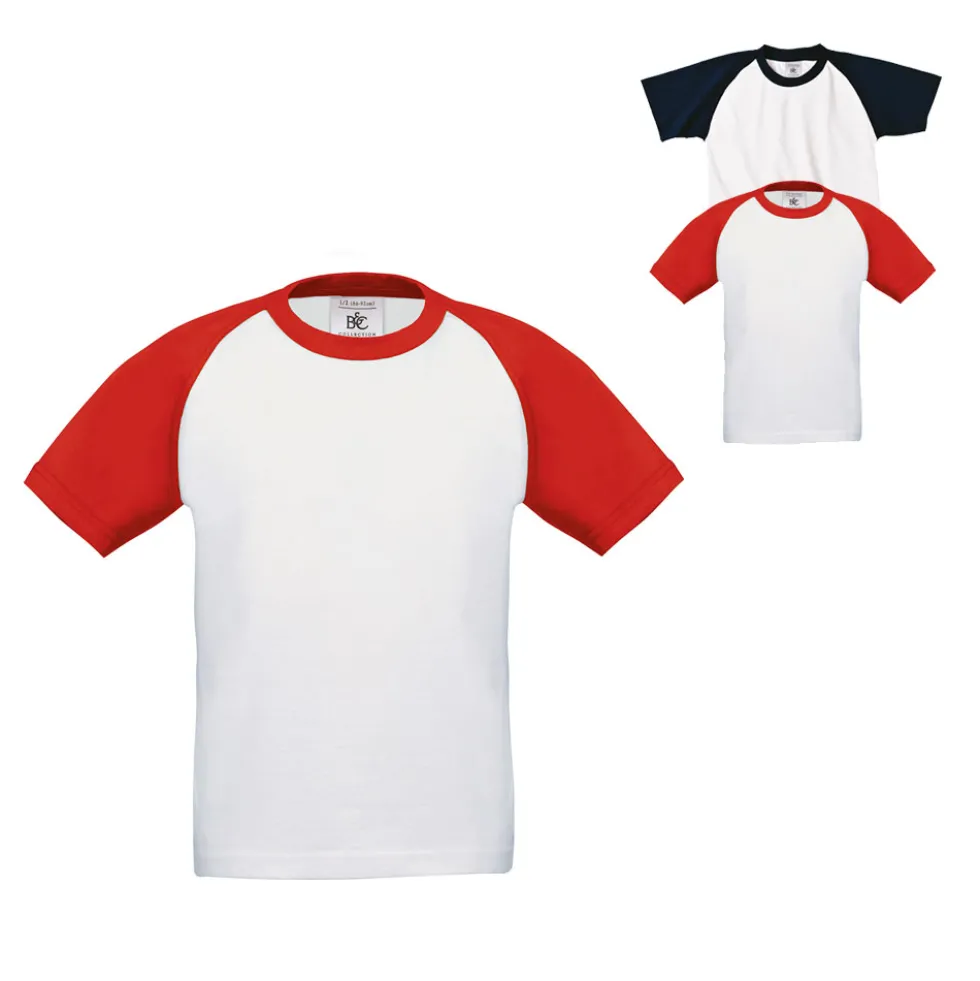 BCTK350 B&C T-Shirt kurzarm Base-Ball / Kinder