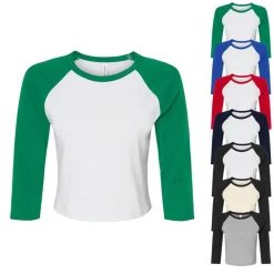 BL1200 Bella Damen Ripp 3/4-Arm Raglan T-Shirt