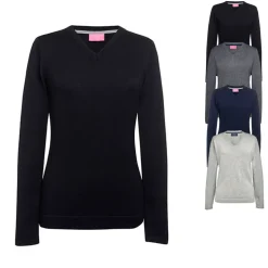 BR2307 Brook Taverner Damen Atlanta V-Ausschnitt Pullover