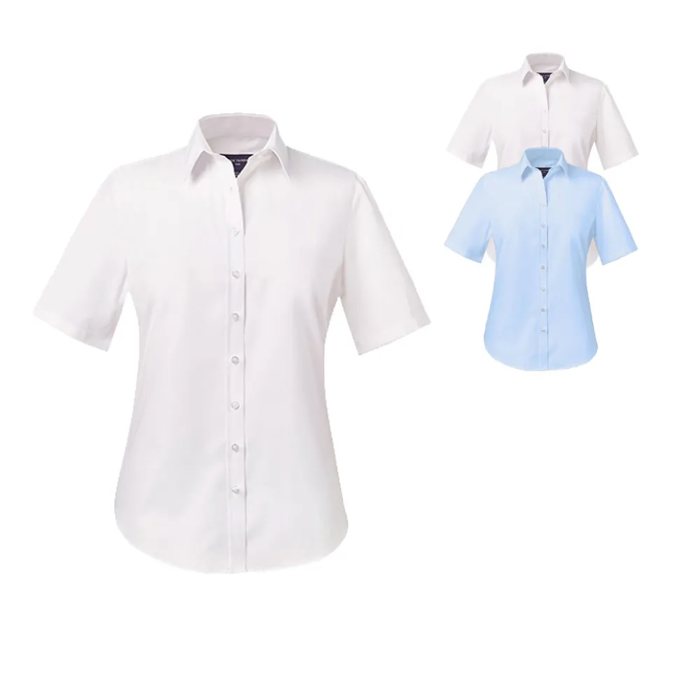 BR693 Brook Taverner Kurzarm Damenbluse mt klassischem Schnitt