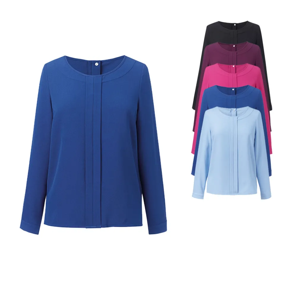 BR802 Brook Taverner Roma Bistro-Bluse Langarm für Damen