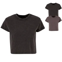 BY305 Build Your Brand Damen bauchfreies T-Shirt Vintage-Stil