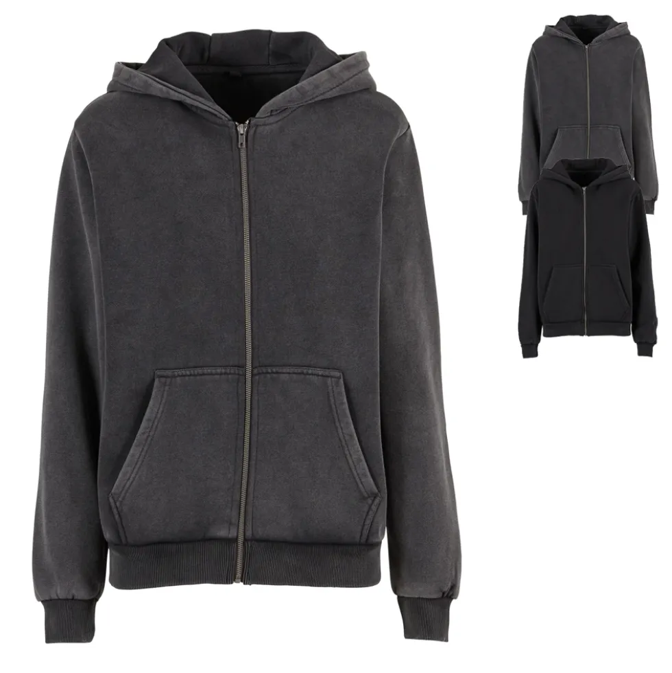 BY299 Build Your Brand Damen schwere Kapuzen-Sweatjacke Vintage-Stil
