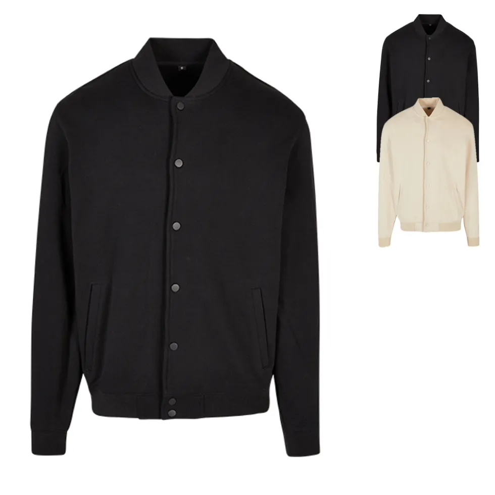 BY242 Build Your Brand Herren College Jacke aus schwerer Baumwolle
