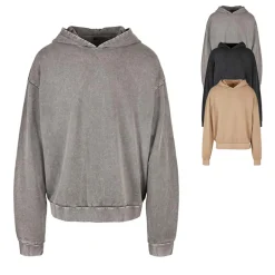 BY191 Build Your Brand Kapuzensweatshirt Säurewaschung in Übergröße