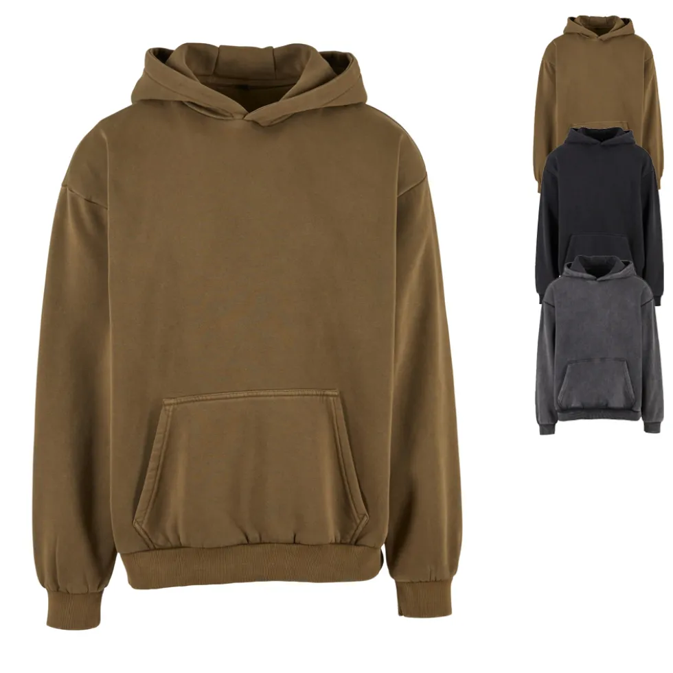 BY294 Build Your Brand schweres Kapuzen-Sweatshirt Vintage-Stil