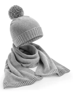 CB401 Beechfield Geschenkset aus Strickschal und Mütze