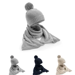 CB401 Beechfield Geschenkset aus Strickschal und Mütze