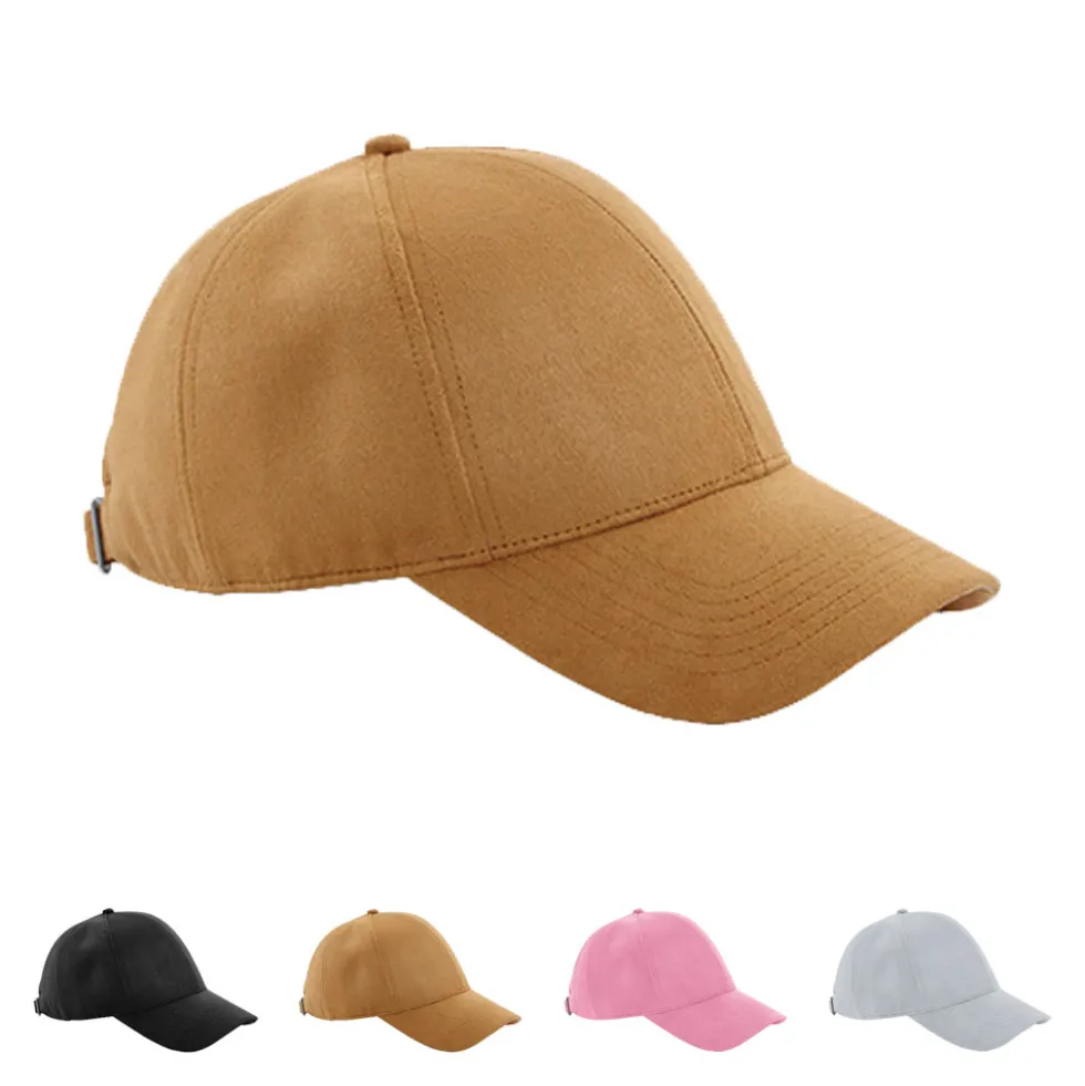 CB656 Beechfield 6-Panel-Kappe in Wildlederoptik