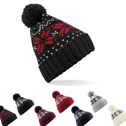 CB456 Beechfield Strickmütze im zeitlosen Fair-Isle-Strickmuster