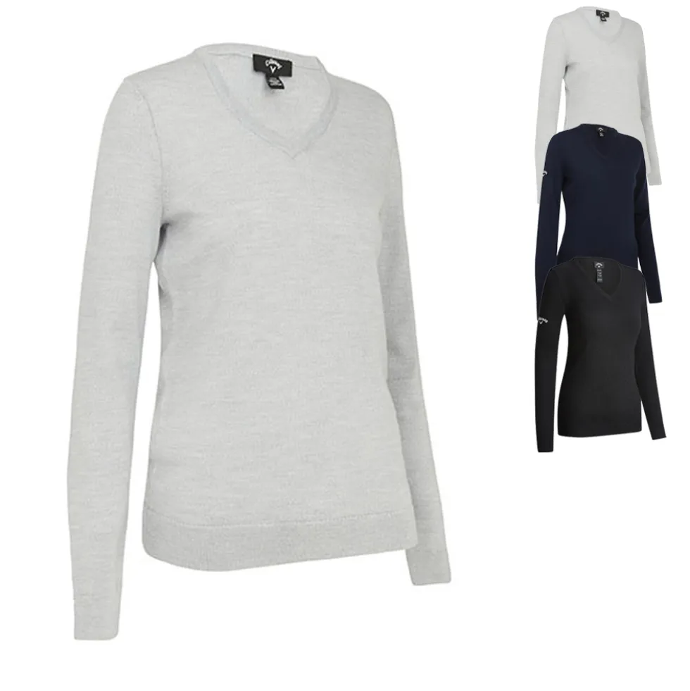 CW352 Callaway Damen V-Ausschnitt Merino Pullover