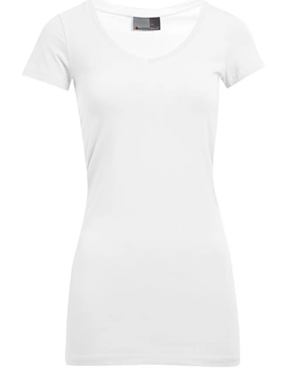 E3087 Promodoro Damen V Ausschnitt T-Shirt Lang Figurbetont