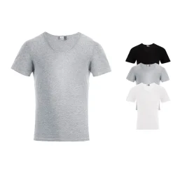 E3082 Promodoro Herren V Ausschnitt T-Shirt Figurbetont Kurzarm