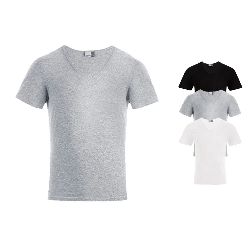 E3082 Promodoro Herren V Ausschnitt T-Shirt Figurbetont Kurzarm