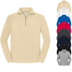 F383 Fruit of the Loom Iconic Premium 1/2-Reißverschluss Sweatshirt Pullover