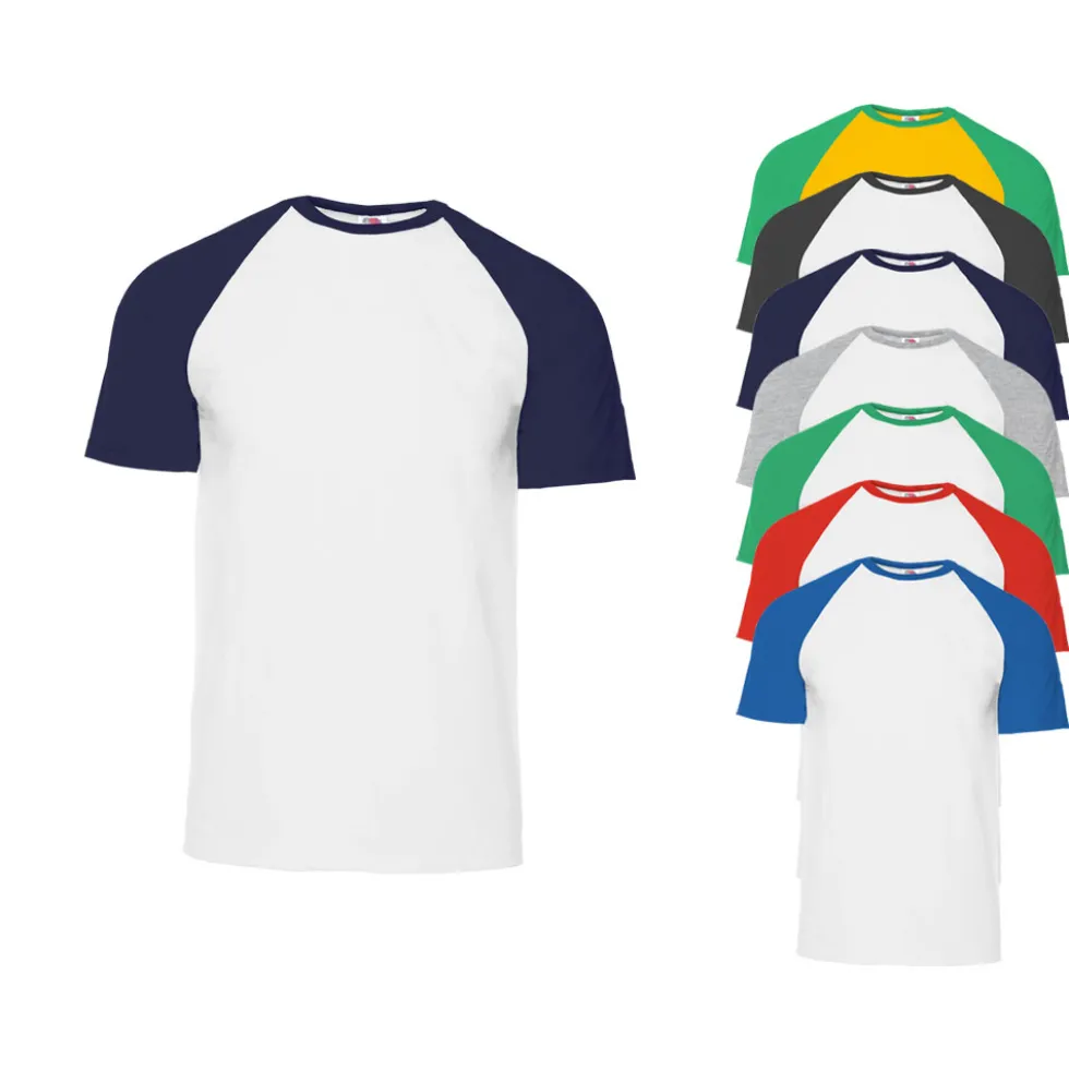 Fruit of the Loom T-shirt kurzarm Baseball-Stil