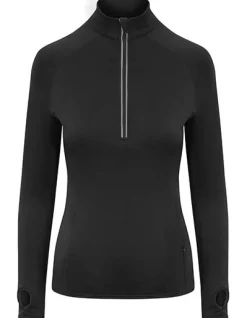 JC035 Just Cool Damen Oberteil mit halben Reißverschluss Sporttop