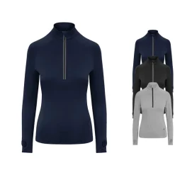 JC035 Just Cool Damen Oberteil mit halben Reißverschluss Sporttop