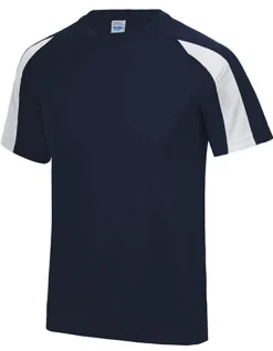 JC003 Just Cool Sportshirt Trainingsshirt mit Kontrast-Einsätzen an den Ärmeln