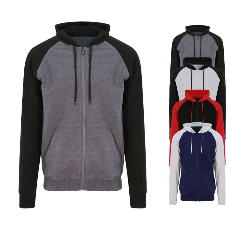 JH063 Just Hoods Kapuzenjacke ZOODIE mit kontrastfarbenen Raglan-Ärmeln