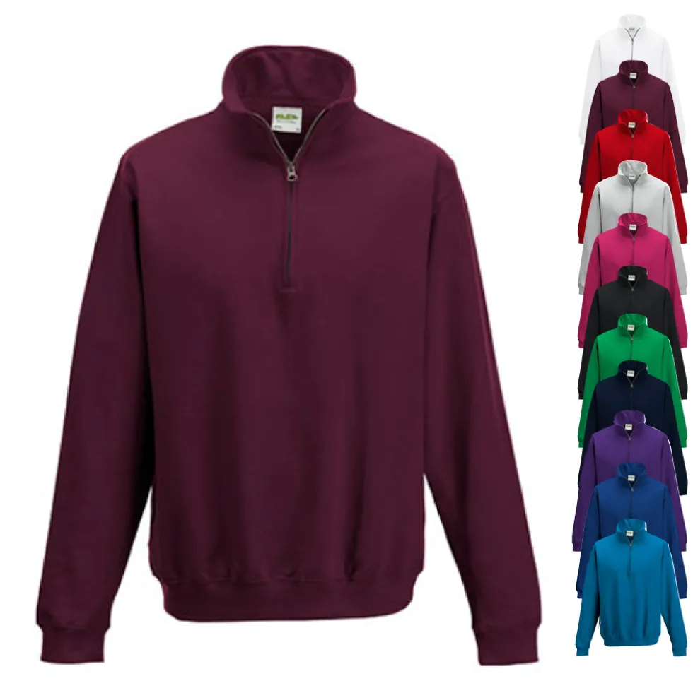JH046 Just Hoods Pullover Sweatshirt mit 1/4 -Reißverschluss