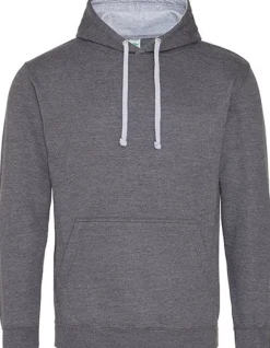 JH003 Just Hoods Varsity Kapuzenpullover mit doppellagiger Kapuze mit kontrastfarbener Innenseite Hoodie