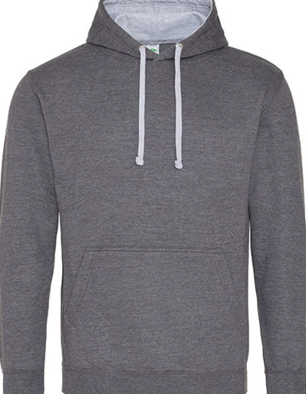 JH003 Just Hoods Varsity Kapuzenpullover mit doppellagiger Kapuze mit kontrastfarbener Innenseite Hoodie
