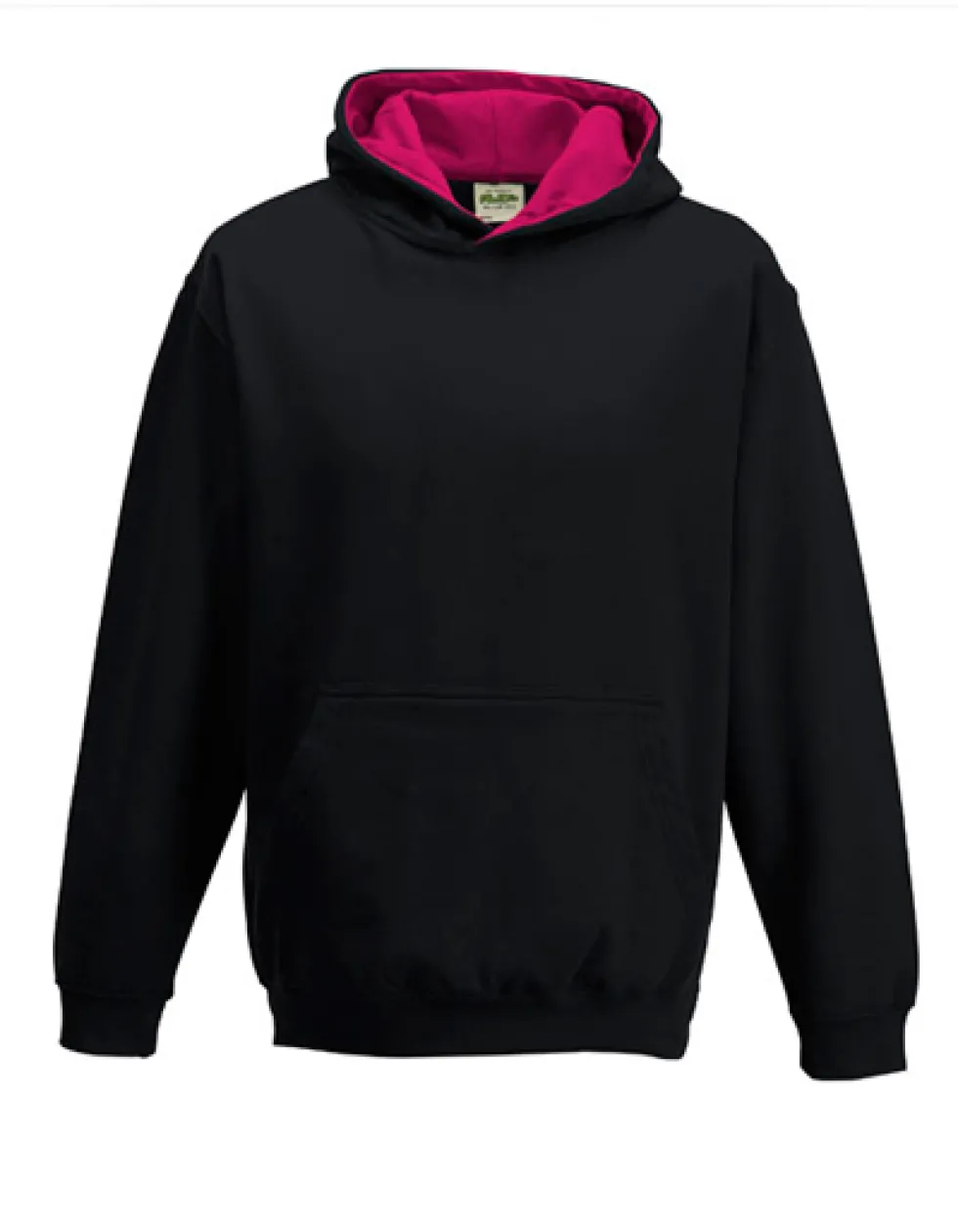 JH003K Just Hoods Kinder Kapuzenpullover mit doppellagiger Kapuze mit kontrastfarbener Innenseite Hoodie