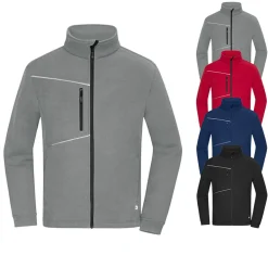 JN1870 Daiber Fleece Jacke - Cord-Optik