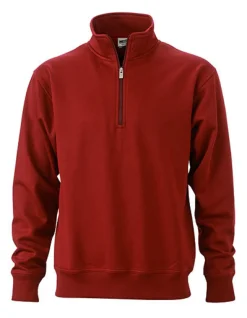 JN831 James+Nicholson Arbeitskleidung Sweatshirt 1/2 Reißverschluss