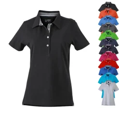 JN969 James+Nicholson Damen einfaches Polo kurzarm