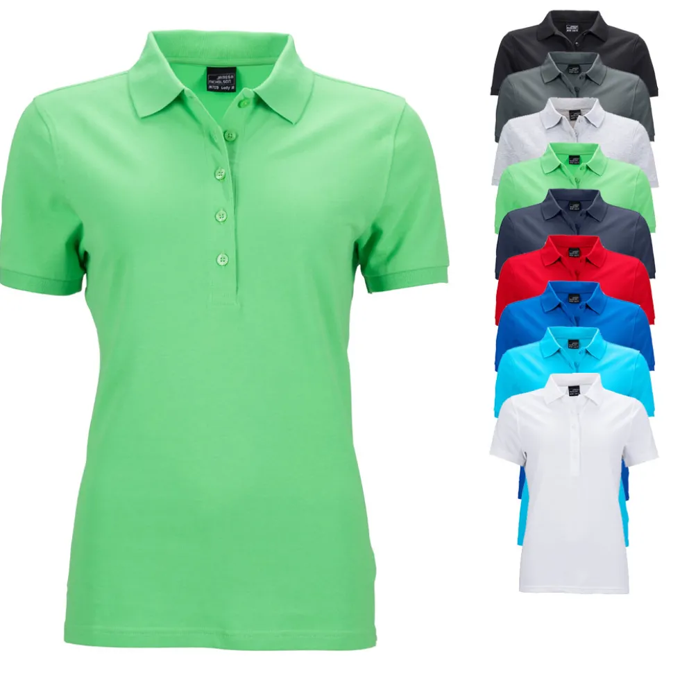 JN709 James+Nicholson Damen Elastisch Polo Piqué