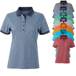 JN705 James+Nicholson Damen HEATHER Polo kurzarm