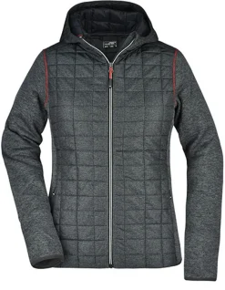 JN771 James+Nicholson Damen Hybrid Stickfleecejacke