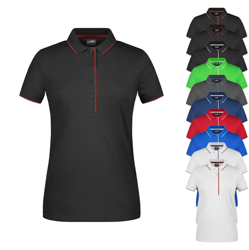 JN727 James+Nicholson Damen Polo STRIPE