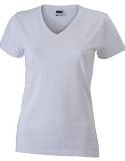 JN972 James+Nicholson Damen V-Ausschnitt T-Shirt kurzarm schlanke Passform