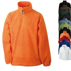 JN043 James+Nicholson Fleecepullover 1/2 Reißverschluss