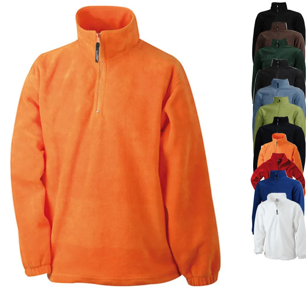 JN043 James+Nicholson Fleecepullover 1/2 Reißverschluss