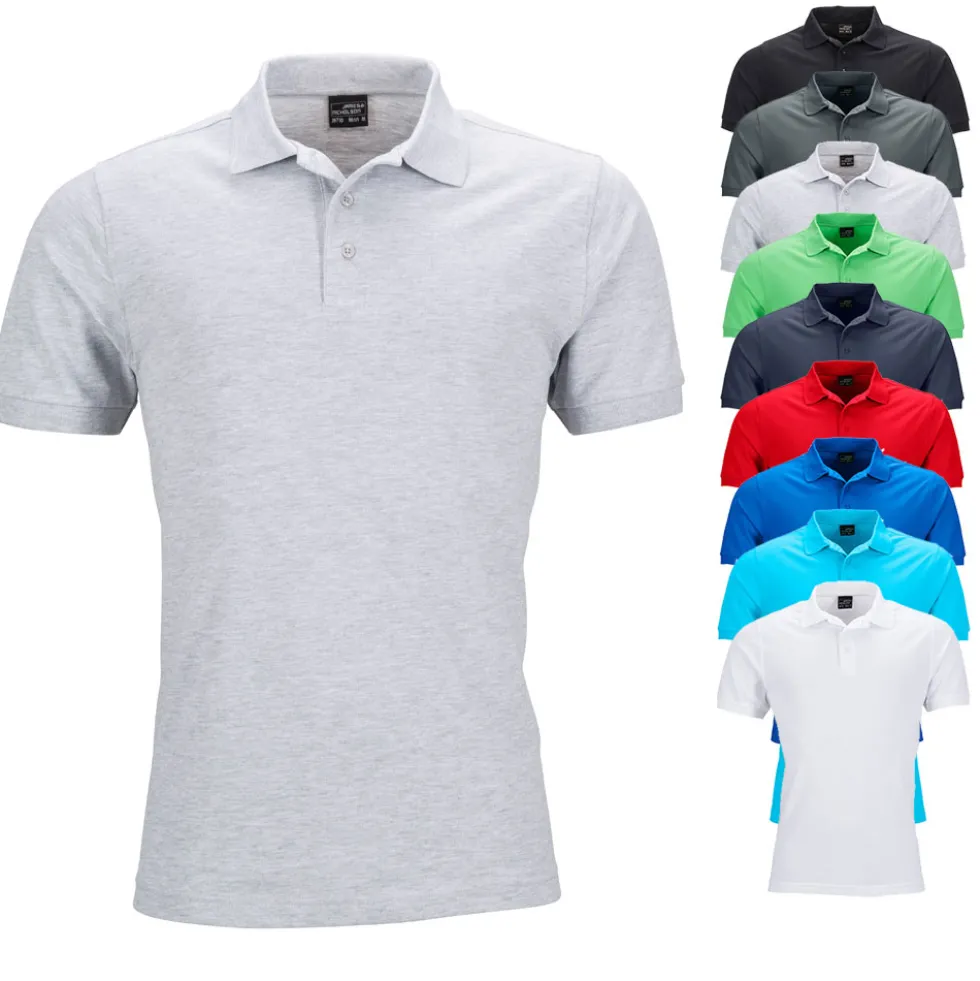 JN710 James+Nicholson Herren Elastisch Polo Piqué