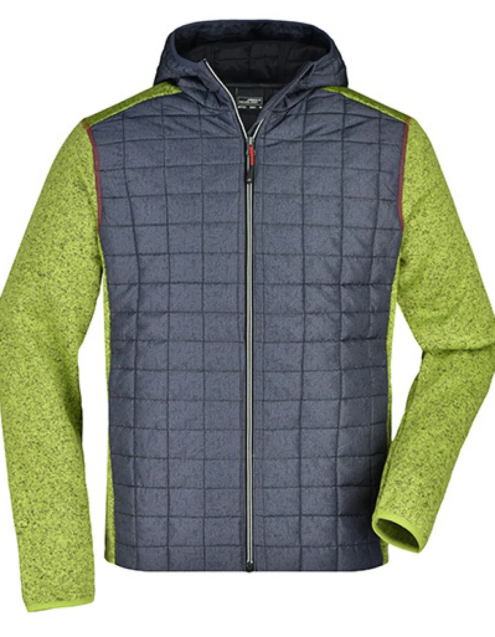 JN772 James+Nicholson Herren Hybrid Stickfleecejacke