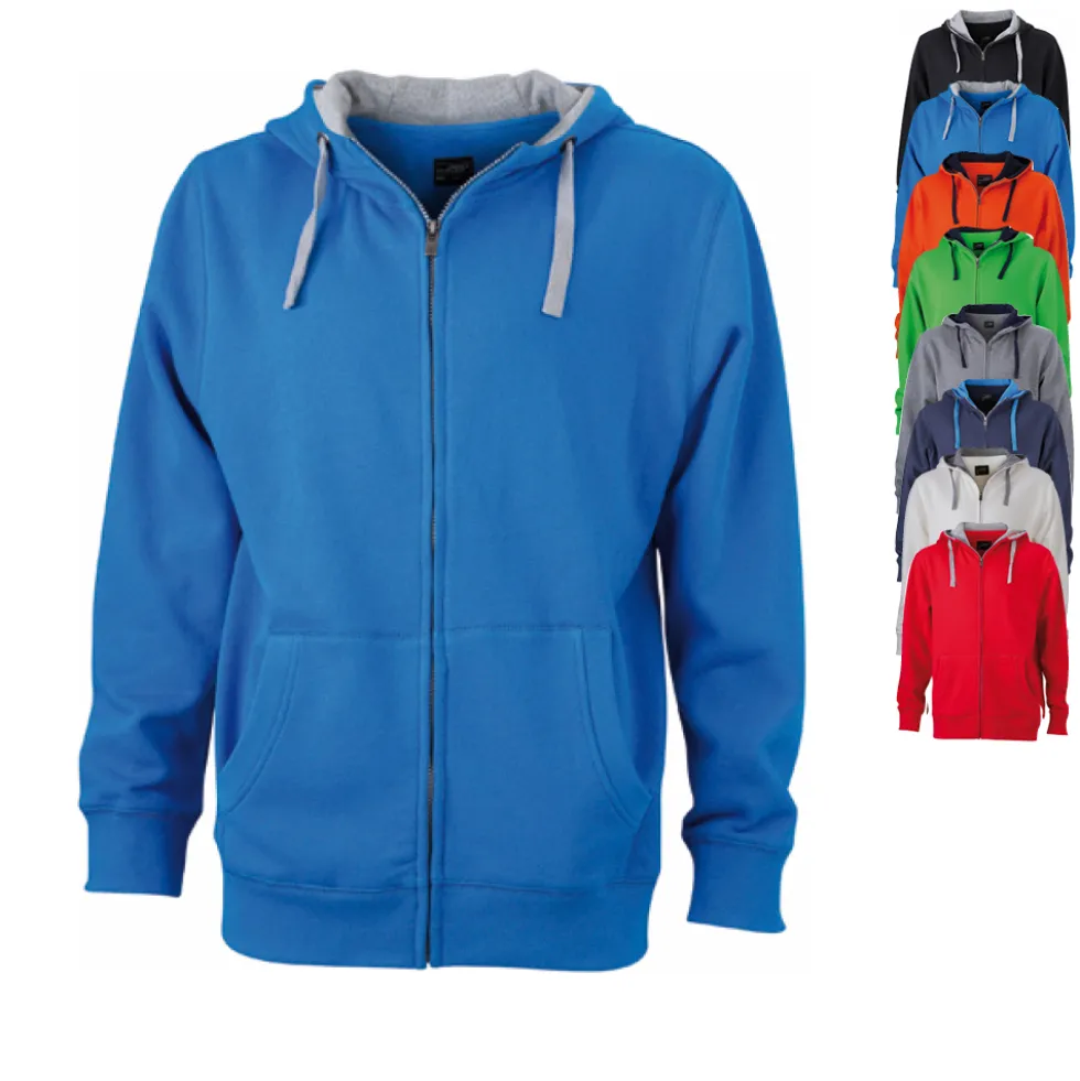 JN963 James+Nicholson Herren LIFESTYLE Kapuzenjacke