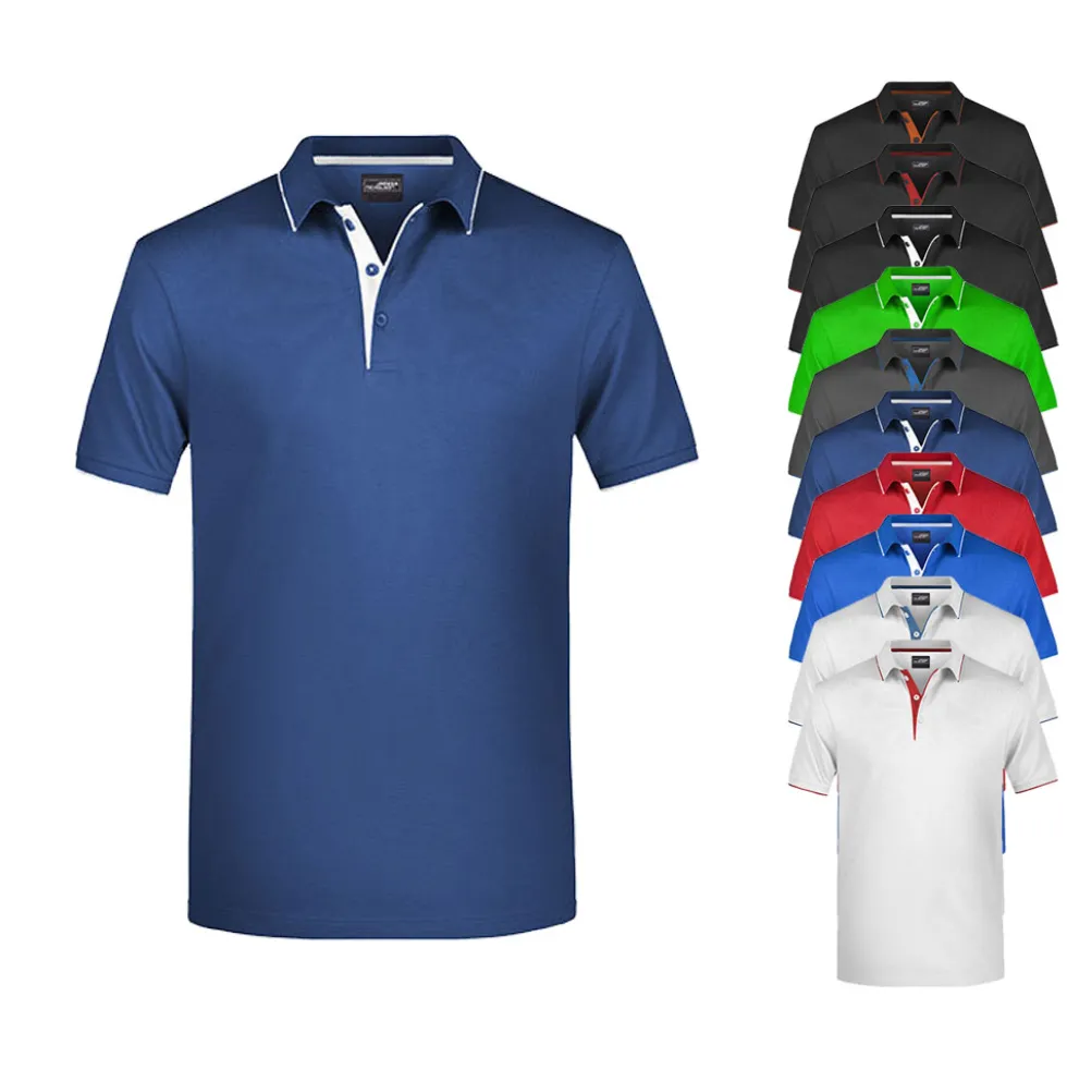 JN728 James+Nicholson Herren Polo STRIPE