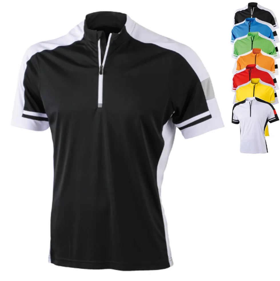 JN452 James+Nicholson Herren Radtrikot 1/2 Reißverschluss