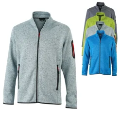 JN762 James+Nicholson Herren Strickfleecejacke