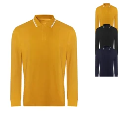 JP103 Just Polo Poloshirts Langarm 100 Polo Poloshirt Kontraststreifen