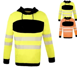 KX1002 Korntex EOS Hi-Vis Arbeitskleidung Kapuzensweatshirt mit großer Druckfläche auf der Brust