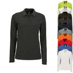 L02083 SOL´S Damen Langarm Piqué Polo Hemd Perfect