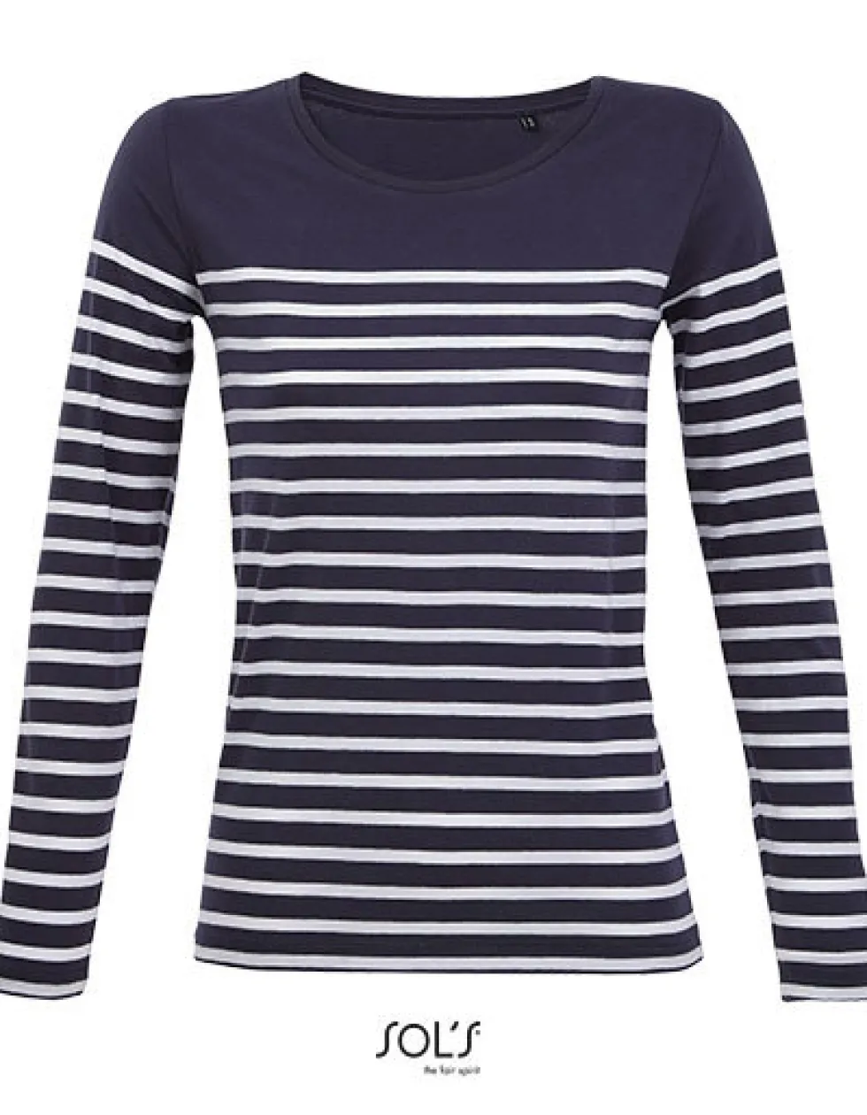 L03100 SOLS Damen Langarm T-Shirt MATELOT Gestreift