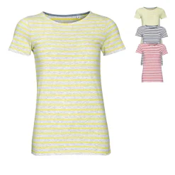 L01399 SOL´S Damen Rundhals T-Shirt Miles Gestreift